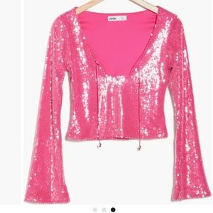 Elodie Sequin Tie Top